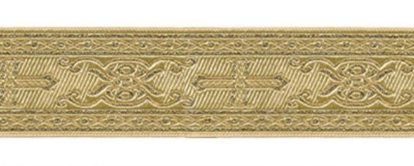 Лента (тесьма) жаккардовая 20.0 мм / 10±0.5 метров, (галун православный), золото, Gamma TRJ-64
