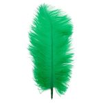 Перья страуса декоративные 20-25см, 10 шт в упак, зеленый