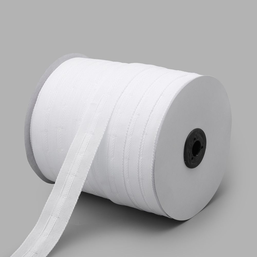 Лента (тесьма) шторная: сборка параллельная 25 мм / 100 метров, 613114