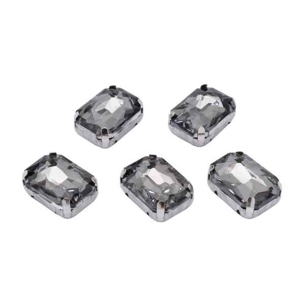 Хрустальные стразы в цапах прямоугольные (серебро) серый 10х1 4мм, 5 шт Astra&Craft, ПЦ015НН1014