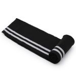 Подвяз (довяз) трикотажный 7.5х80 см, однослойный в полоску, черный/серебро