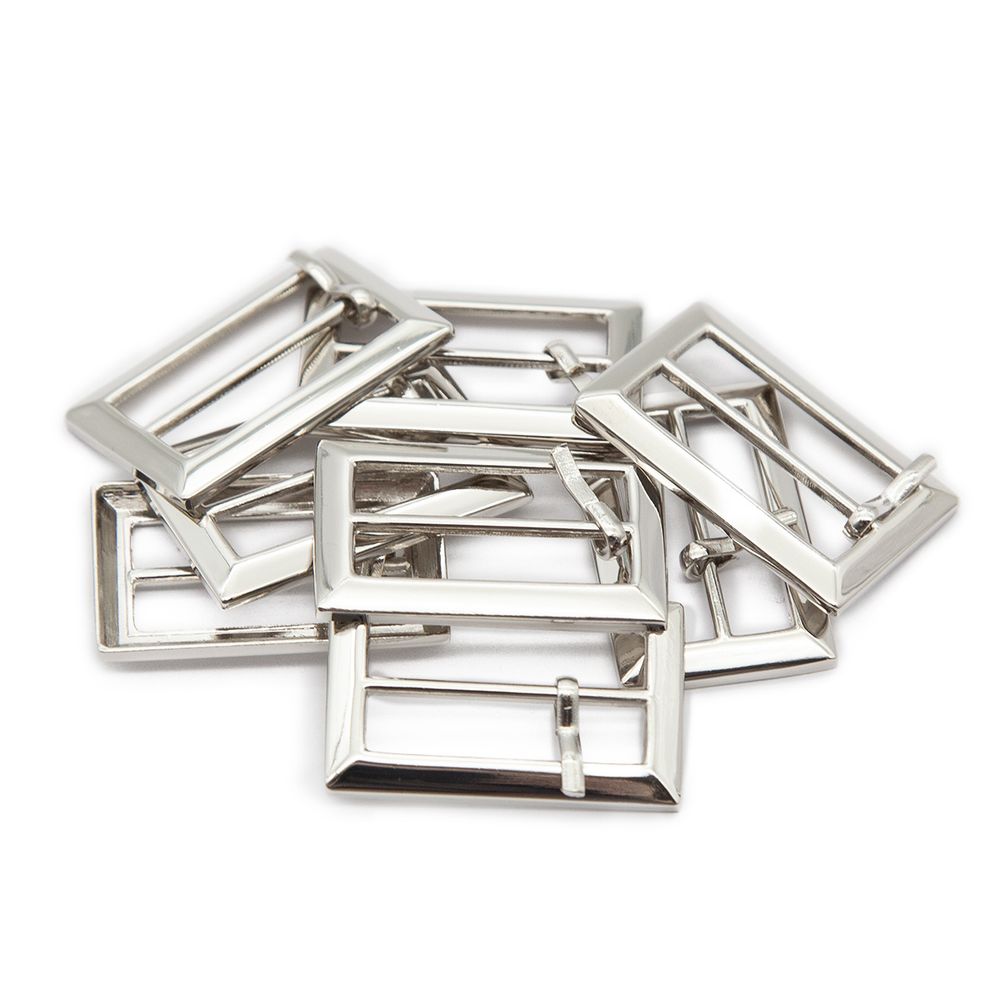 Пряжка ременная металл 30 мм, никель, 10 шт, S090055