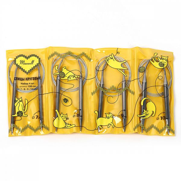 Набор круговых спиц Maxwell Gold 4 шт длина 100см 7-8-9-10мм