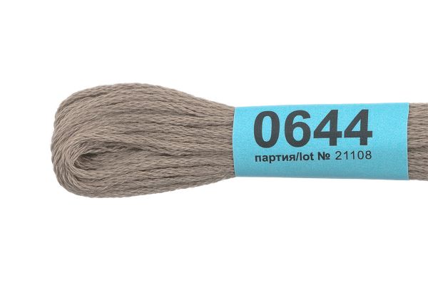 Мулине Gamma 100% хлопок, цв.0644 серо-бежевый, 24 мотка по 8 метров