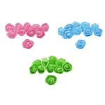 Цветочек-розочка из фоамирана 38 мм, микс №14, 3 цвета, 30 шт