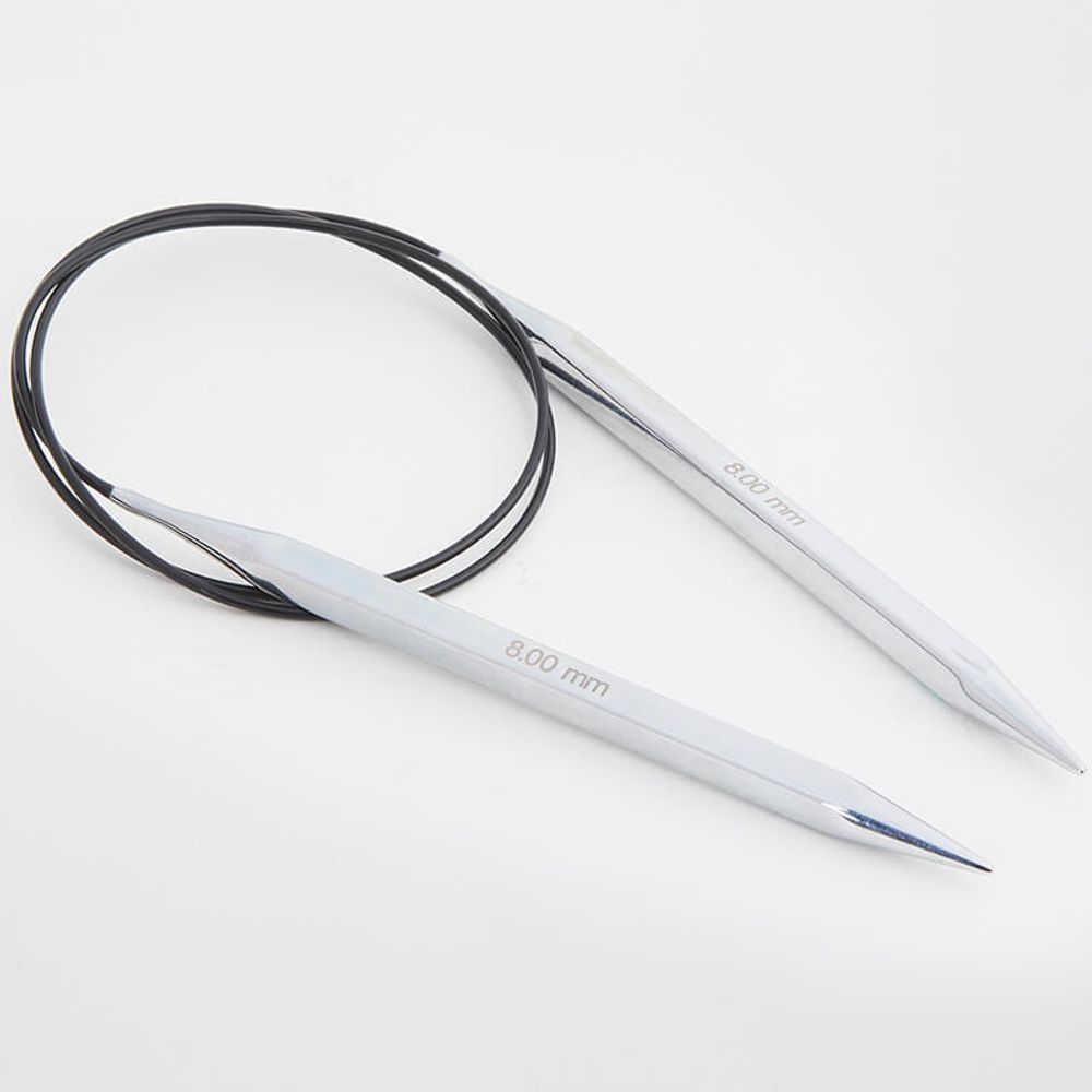 Спицы круговые Knit Pro Nova cubics 4 мм / 60 см, никелированная латунь, серебристый, 12177