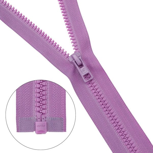 Молния трактор Arta Т6 (6 мм) 1 зам., разъем., 70 см, (2076), A113 сиреневый, НОВЫЙ МАТОВЫЙ ЗАМОК, уп.5 штук