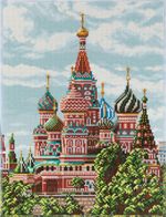 Алмазная (кристальная) мозаика Фрея ALPD-284, на подрамнике Храм Василия Блаженного, 30х40 см