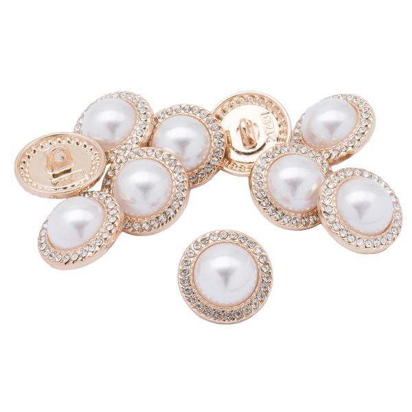 Пуговицы на ножке 28L=18 мм, металл, Gold (золотой), 10 шт, MP15