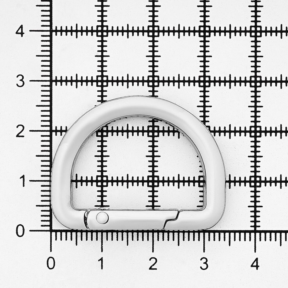 Карабин металл полукольцо 25 мм, серебро (никель), MB_2232, 6 шт