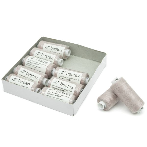 Нитки швейные бытовые Bestex 40/2, 365 м (400 ярд) / 10 кат., 281 пыльно-розовый
