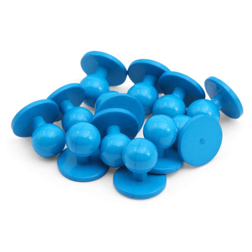 Пуговицы Пукли для поварских курток 12 шт, 10мм (d основания=18мм, h=16мм) (бирюзовый)