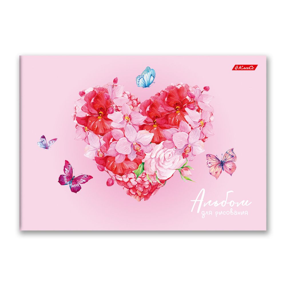 Альбом для рисования 100 г/м², A4 29х20.5 см, склейка с одной стороны 40 л., 4 шт, 40АЛКЛ4_000254 Бабочки, Светоч