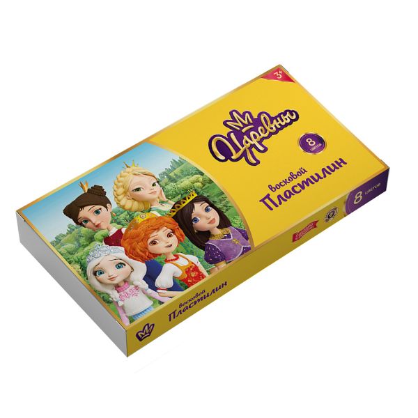 Пластилин восковой 96 г, 8 цв, 02, Царевны TSR-LMCW0108