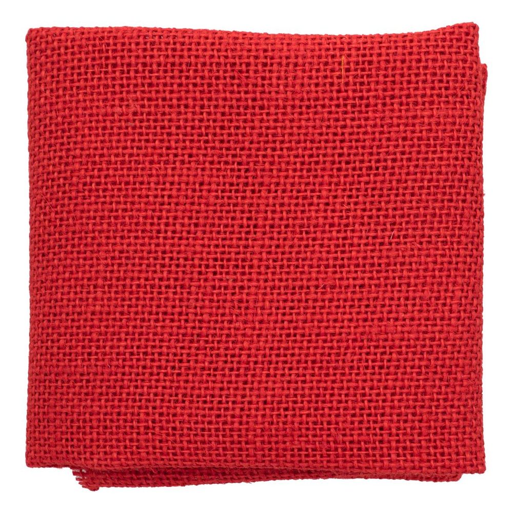 Ткань для рукоделия рогожка 100% лен 48х45см, красный
