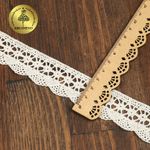 Кружево вязаное (тесьма) хлопковое 17 мм / 10 метров, TBY.1005, молочный, Kruzhevo