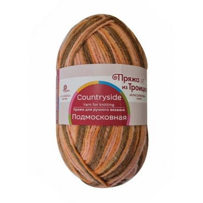 Пряжа Троицкая Подмосковная принт секционный / уп.10 мот. по 100 г, 250 м, 2612 секционный