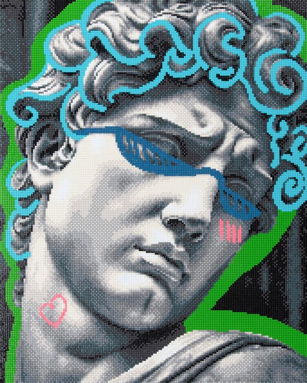 Кристальная (алмазная) мозаика Фрея ALPD-287, на подрамнике, Давид на рейве, 40х50 см