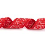 Лента (тесьма) жаккардовая 30.0 мм / 25±1 метров, Орнамент для северных народов, рис 9862 №1 красн/белый, Gamma C3881