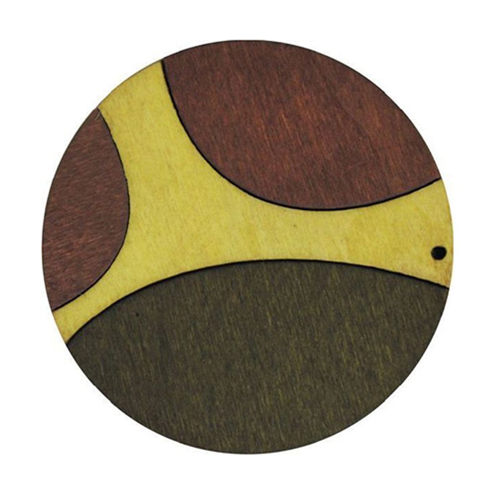 Декоративная деревянная подвеска круг, 59 мм, Астра, 2175-02