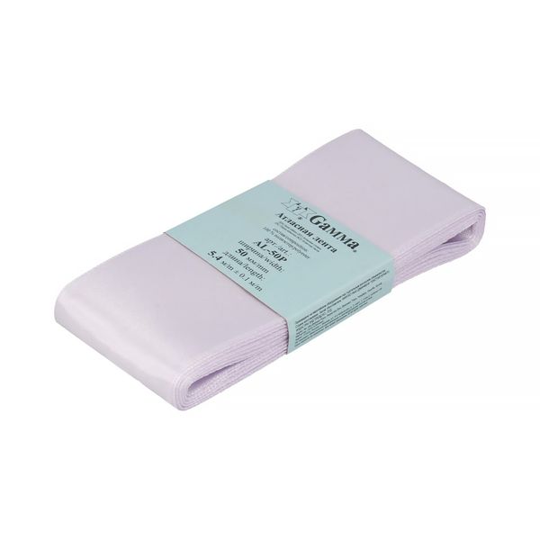 Лента атласная 1-сторонняя 50.0 мм / 5 шт по 5.4 метра, №080 сиреневый, Gamma AL-50P