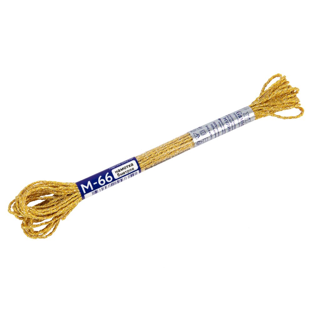 Мулине Gamma металлик NM 12 мотков по 6 метров, M-66 желтый/серебристый, Gamma MOULINE