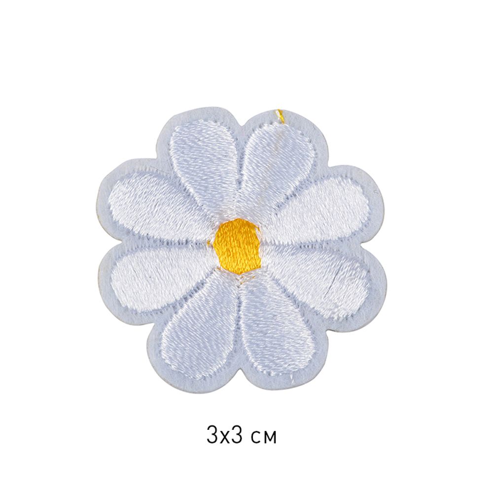 Термоаппликация TBY-2197 Цветочек 3х3 см, белый уп.10 шт
