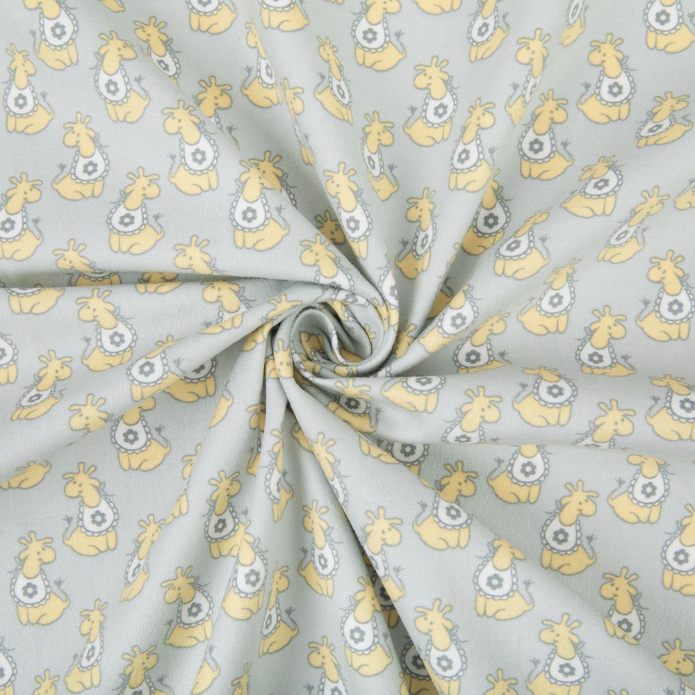 Ткань для пэчворка Peppy Молочные сны фланель, отрез 100х110 см, 175 г/м², МС-03 серый, Peppy