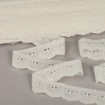 Кружево шитьё хлопок.9772 25 мм, цв.F102 молочный, уп.13.71м, Kruzhevo