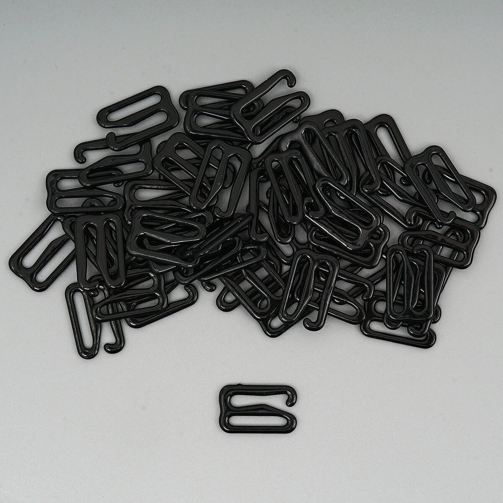 Крючки для бюстгальтера металл 12.0 мм, 50 шт, черный, Globus