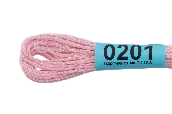 Мулине Gamma 100% хлопок, цв.0201 св-розовый, 24 мотка по 8 метров