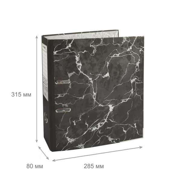 Регистратор под мрамор, мет.уг. 80 мм, 10 шт, Classic A4 арочный механизм, EC103840, Expert Complete