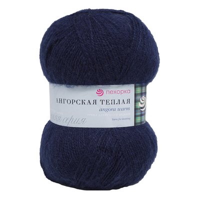 Пряжа Пехорка Ангорская теплая / уп.5 мот. по 100 г, 480 м, 04 темно-синий
