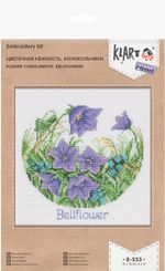 Набор для вышивания нитками Klart, Цветочная нежность. Колокольчики, 15х15 см