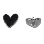 Пуговицы на ножке фигурная Сердце 20L (13мм), металл (Navy/S (синий/серебро)), MEs-2012, 36 шт