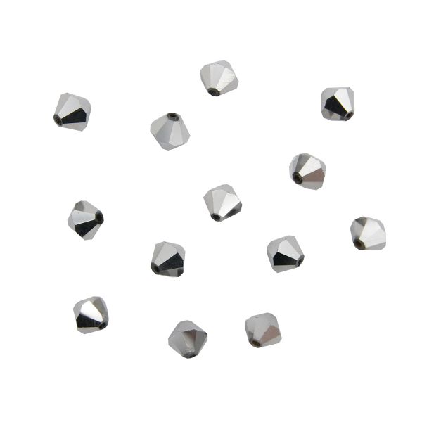 Бусины стекло ⌀8 мм, 13 шт, Астра Premium, 2-серебро