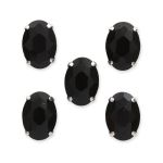 Хрустальные стразы в цапах овальной формы, черный 10х14 мм, 5 шт., ОЦ012НН1014