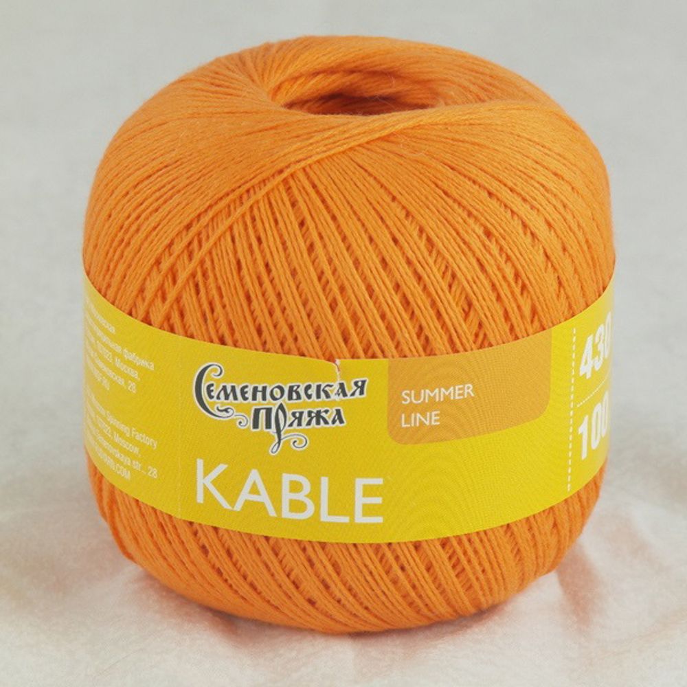 Пряжа Семеновская Kable Кабле / уп.5 мот. по 100г, 430м, 30154 абрик