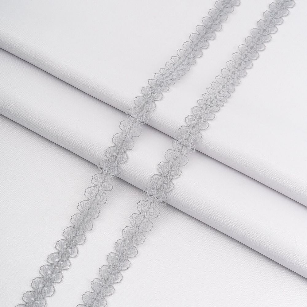 Кружево капроновое 14 мм / 30 метров, 140, 100% п/э, цв. серый, 26787