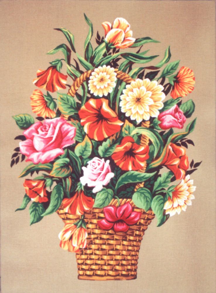 Рисунок для вышивания Soulos (канва жесткая), &quot;Букет в вазе с петуниями&quot;, 60х80 см