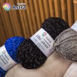 Пряжа Astra Premium (Астра Премиум) Светлячок светоотражающая (Reflective) / уп.2 мот. по 100 г, 90м, 999 черный