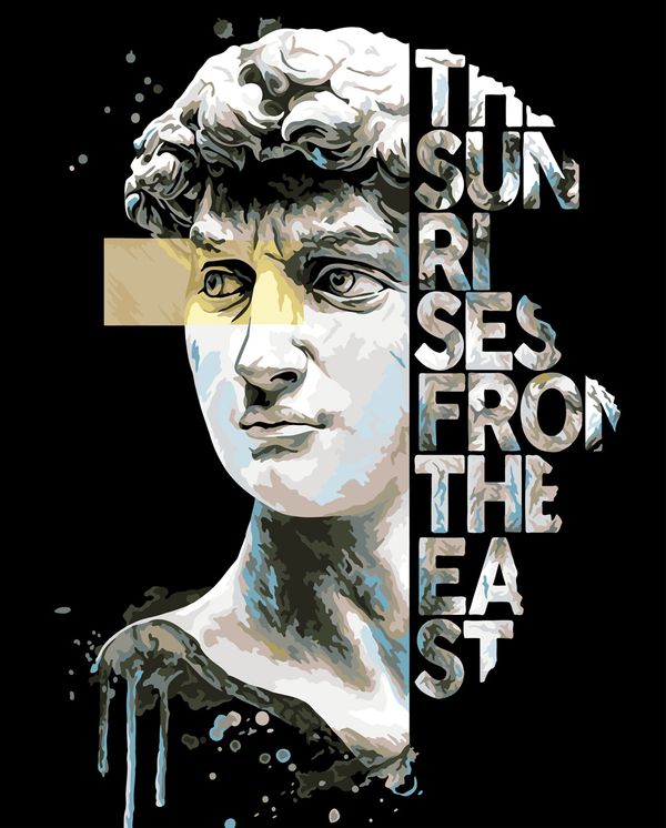 Картина по номерам Фрея PNB/PLB-300, (эффект черного холста) Интерьерный Давид, 50х40 см