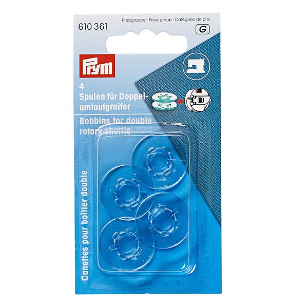 Шпульки для челнока, 4 шт, прозрачные, Prym 610361
