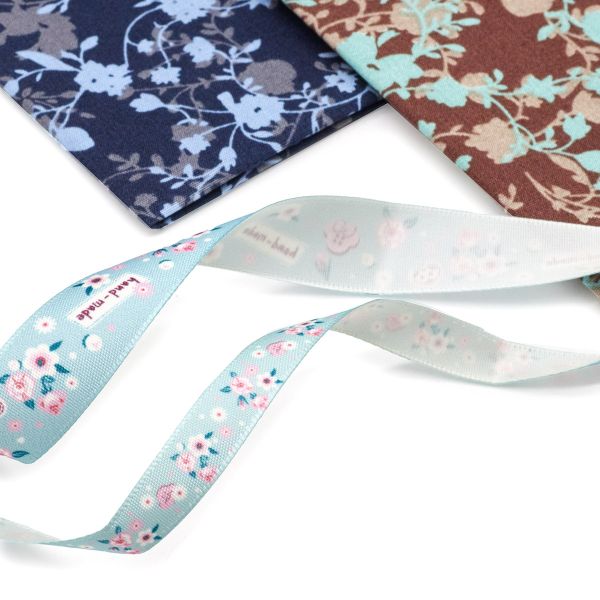 Ткань для рукоделия в наборе Цветы-24 Ткань для рукоделия с лентой (2 шт. 24*2 шт757:х/б 48*50см*1м+1м), кор./син, 29299