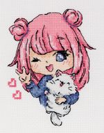 Набор для вышивания нитками Klart, Милашка 15.5х12.5 см