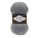 Пряжа Alize (Ализе) Superlana klasik / уп.5 мот. по 100 г, 280м, 021 серый меланж A