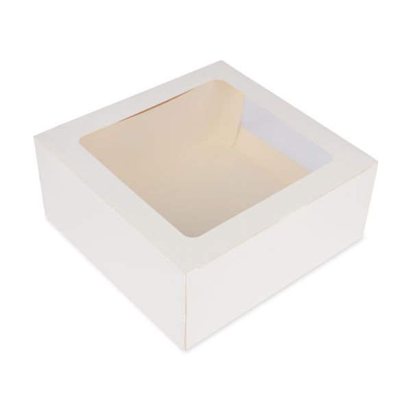 Кондитерская коробка для торта с 2 окнами 22х22х10 см, S-Chief BFC-011