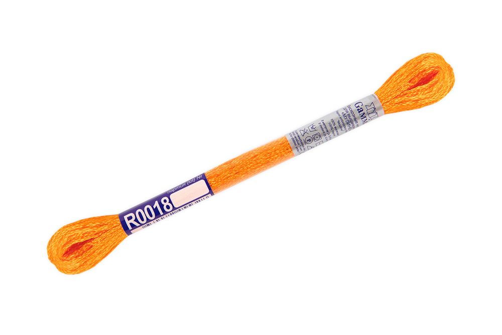 Мулине Gamma вискоза 100%, цв.R0018 желто-оранжевый, 12 мотков по 8 метров