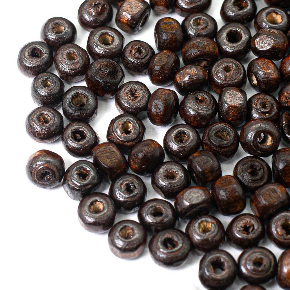 Бусины дерево ⌀10 мм, 50 г, Astra&Craft, т.коричневый