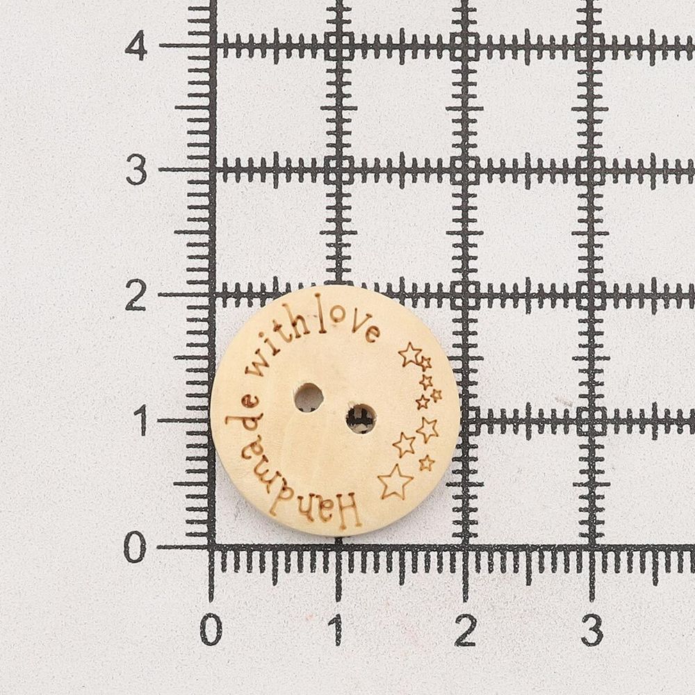 Пуговицы на 2 прокола Handmade 32L (20мм), дерево (Milk (молочный)), W21, 36 шт